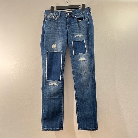 Madewell The Slim Boyjean Rip & Repair Edition Distressed Denim Size 25 - Picture 1 of 11